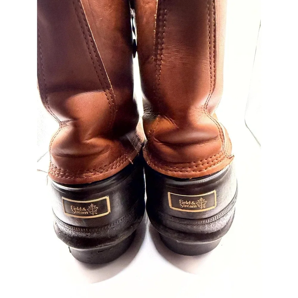 Vintage Field‎ & Stream Arctic Pacs Mens 6 Brown Leather Ankle Lace Up Duck Boot